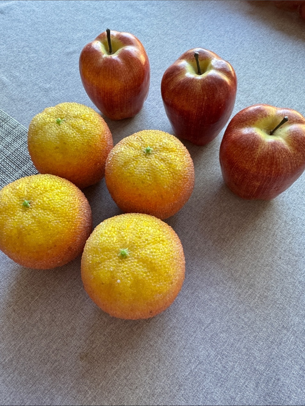 Decorative Faux Fruit Set - Yellow & Red Faux Apples and Oranges